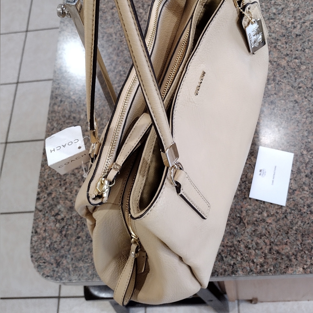 NWT Coach Madison Pebble Leather Carryall Satchel - Picture 12 of 16